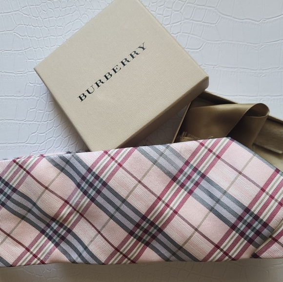 burberry pink check tie